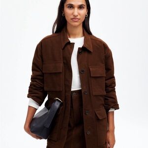 Madewell Flap Pocket Field Jacket Brown Suede